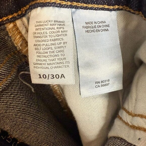 Lucky Brand Mid-Rise Sweet Boot Ankle Bootcut Dark Wash Jeans 10/30A Petite - Picture 8 of 11